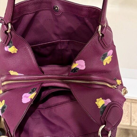 Coach Edi Plumb Floral Shoulder Bag - Picture 6 of 6